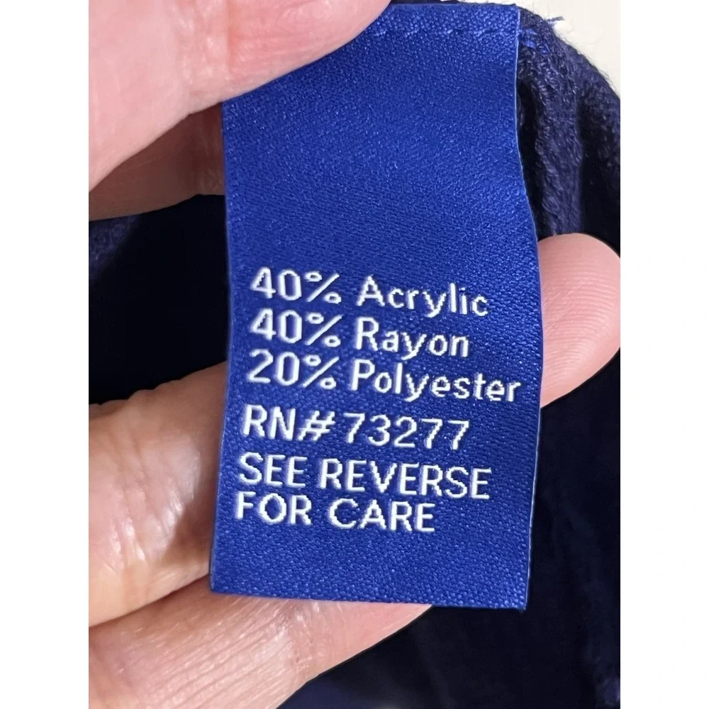 Apt.9 Womens Long Sleeve Top Navy Blue Large Soft Casual Outdoor V-Neck Stretchy